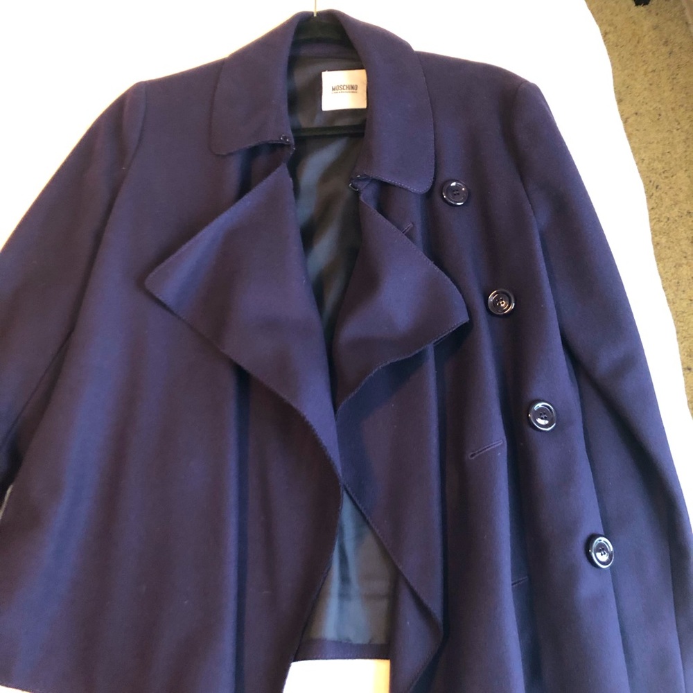 MOSCHINO purple coat.